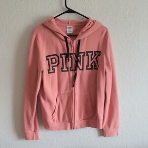 PINK Victoria's Secret Coral Zip Up Hoodie